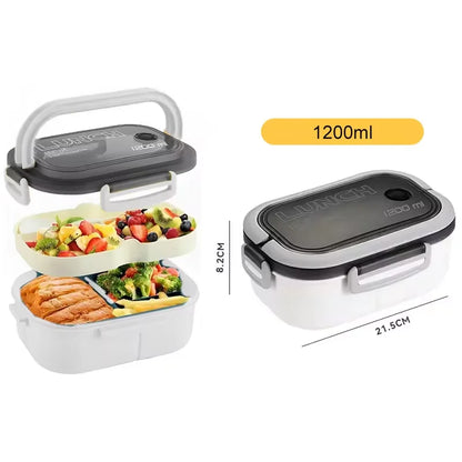 1300ML 4-Compartment Bento Lunch Box with Cutlery – Microwave & Dishwasher Safe, Leakproof Food Container for School, Work & Adults