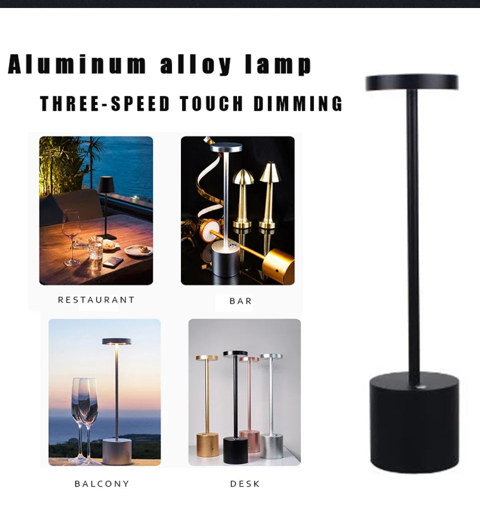 Rechargeable LED Night Light Table Lamp – Portable USB Desk Lamp for Bedroom, Restaurant, Hotel, Bar, and Living Room Decor &nbsp;