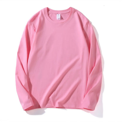 MRMT 2025 Men's 100% Cotton Long Sleeve T-Shirt – Solid Color Crew Neck Casual Top