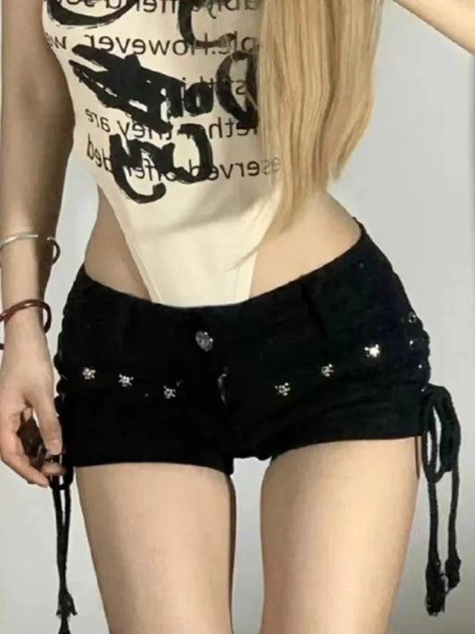 Women's Retro Lace-Up Shorts – Trendy Streetwear for Summer | Casual & Stylish Fit