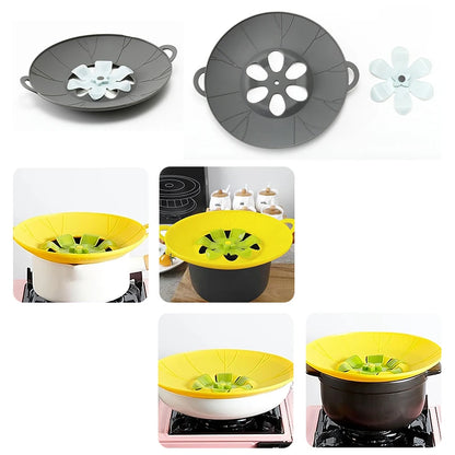 Silicone Spill Stopper Lid – Boil-Over Guard Food-Grade Silicone Pot & Pan Cover for Kitchen Use
