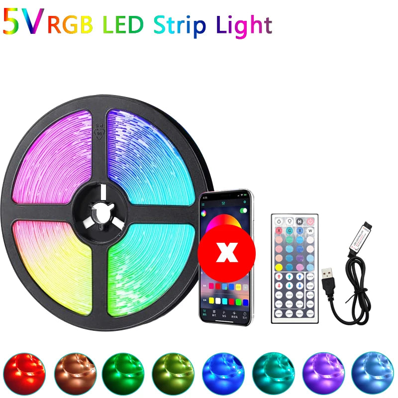 24V Music Sync RGB LED Strip Lights – 10m to 40m Flexible Light Strips for Bedroom, Room Decor, and TV Backlighting