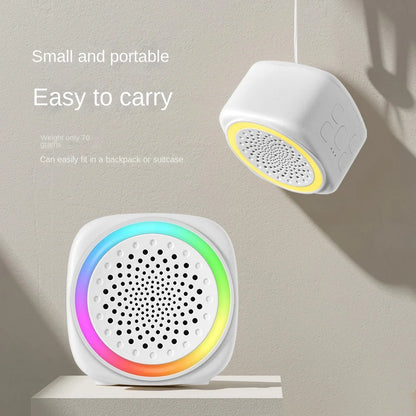 RGB Light Baby White Noise Machine with Timer, Sleep Sound Player, Night Light, USB Rechargeable - White