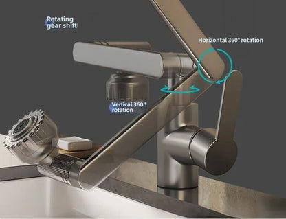 1080° Rotating Basin Faucet – Hot & Cold Multi-Function Booster Tap for Bathroom & Kitchen Use