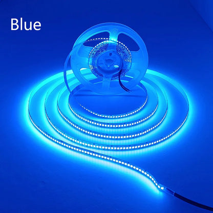 5M Flexible 2835 LED Strip Light, 240 LEDs/m, DC12V/24V – High Brightness, Cuttable Tape Light in Red, Green, Blue