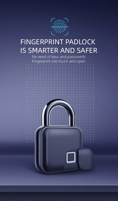 Smart Graffiti Fingerprint Bluetooth Padlock – Anti-Theft Lock for Warehouse Doors, Storage Cabinets, and Luggage