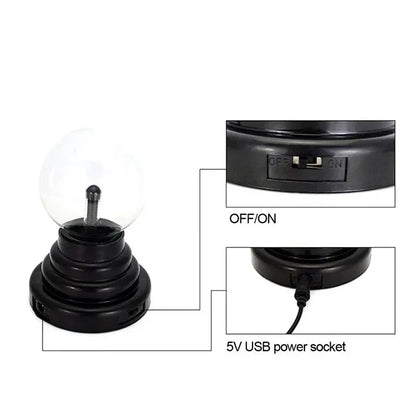 3/4/5/6 Inch Plasma Globe Lamp – LED Touch-Sensitive Magic Ball Night Light for Bedroom Decoration &amp; Kids Gifts &nbsp;