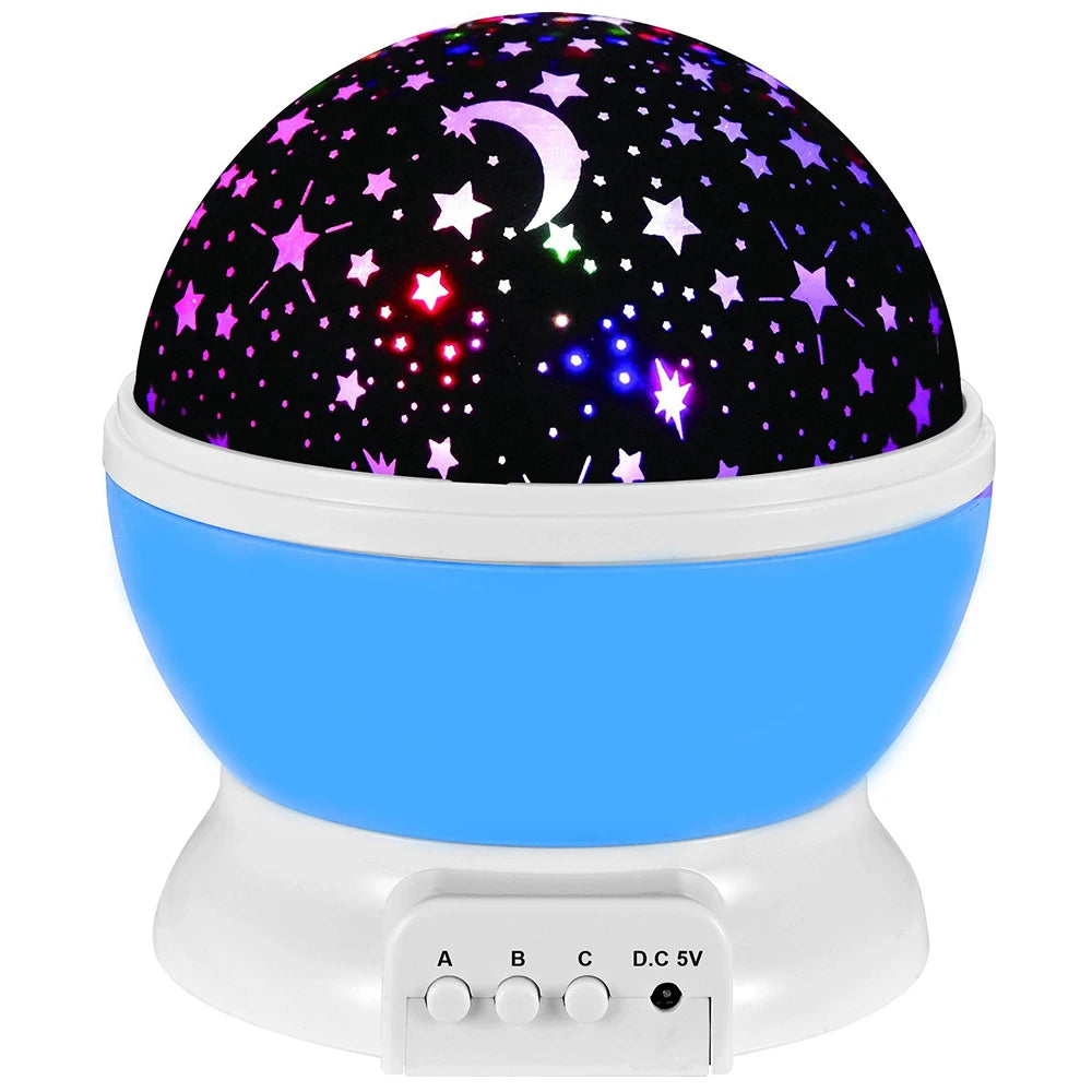 Rotating Starry Sky Night Light Projector – Galaxy Moon Lamp for Baby Nursery, Bedroom Decor &amp; Table Lighting