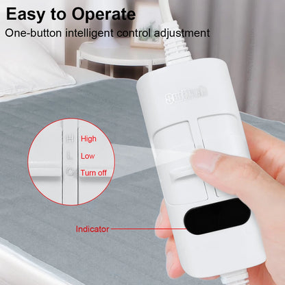 Double Electric Heating Blanket with Automatic Thermostat – 220V Bed Warmer Mattress Pad with EU Plug