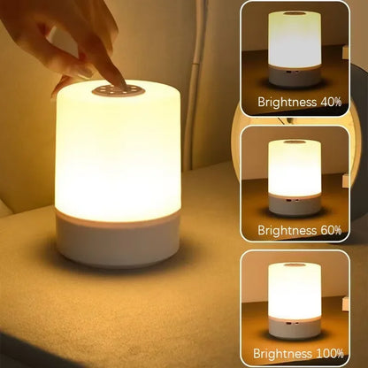 Rechargeable LED Bedside Table Lamp – Dimmable Touch Control Night Light for Bedroom, Desk, and Reading Decor