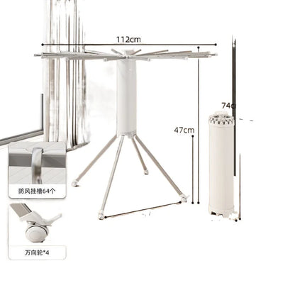 Compact Double-Layer Folding Drying Rack for Floor-to-Ceiling Balcony Use