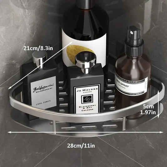 No-Drill Wall-Mounted Bathroom Shelf – Corner Shower Organizer for Shampoo, Toiletries, and Bathroom Essentials