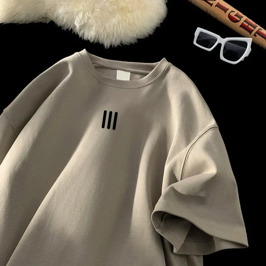 Men's Oversized Cotton T-Shirts – 2024 New Casual Summer Printed Tees, Fashionable and Comfortable, Available in White and 3XL Size.