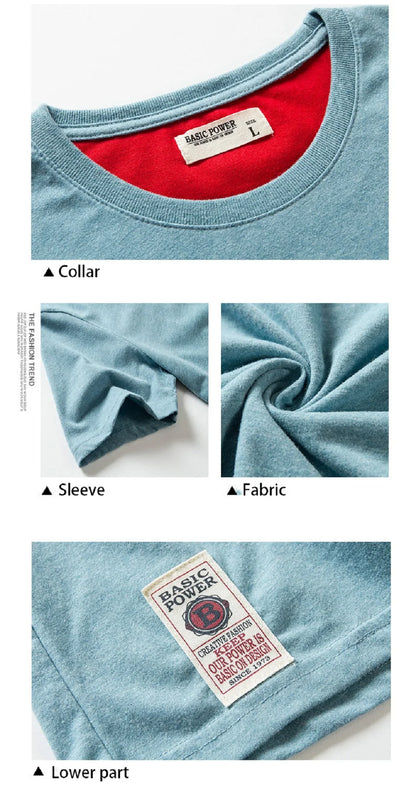 Men’s Classic Solid Color Cotton T-Shirt – Summer 2023 Collection | Casual O-Neck Basic Tee – High-Quality White &amp; Black Short Sleeve Top