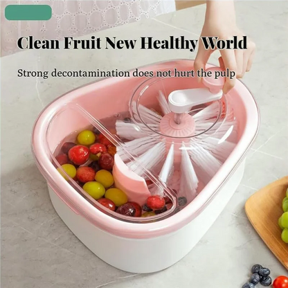 FYBL Compact Fruit & Vegetable Washer Bowl with Built-in Brush – Portable Produce Cleaning Machine
