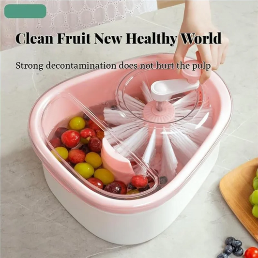 FYBL Compact Fruit & Vegetable Washer Bowl with Built-in Brush – Portable Produce Cleaning Machine