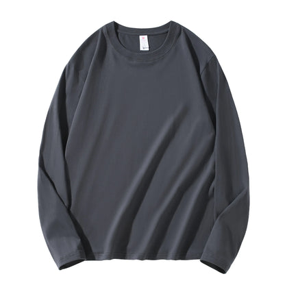 MRMT 2025 Men's 100% Cotton Long Sleeve T-Shirt – Solid Color Crew Neck Casual Top