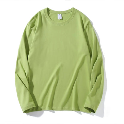 Men's 100% Cotton Long Sleeve T-Shirt – Solid Color, Round Neck Casual Top (MRMT 2025)