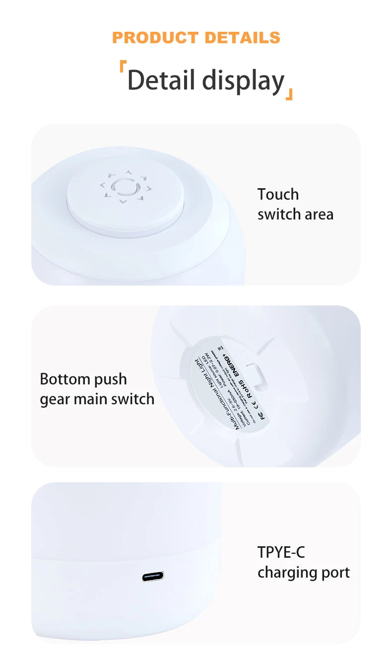 Portable USB LED Touch Sensor Night Lamp – Table and Bedside Lamp for Bedroom, Kids, and Gifts &nbsp;