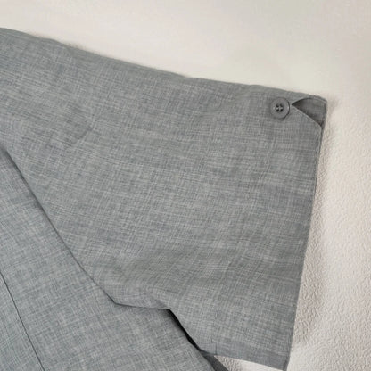 Men’s Summer Cotton Linen Short Sleeve Shirt – Casual & Formal Business Blouse, Lightweight Breathable Top