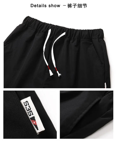 2025 Trendy Korean-Style Men's Summer Outfit – Casual Two-Piece Set Featuring Short Sleeve Shirt &amp; Matching Shorts, Stylish High Street Look for Daily &amp; Streetwear Fashion