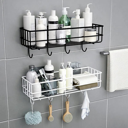 Corner Iron Bathroom Shelf Kitchen Organizer Rack Shower Caddy for Shampoo and Accessories Storage