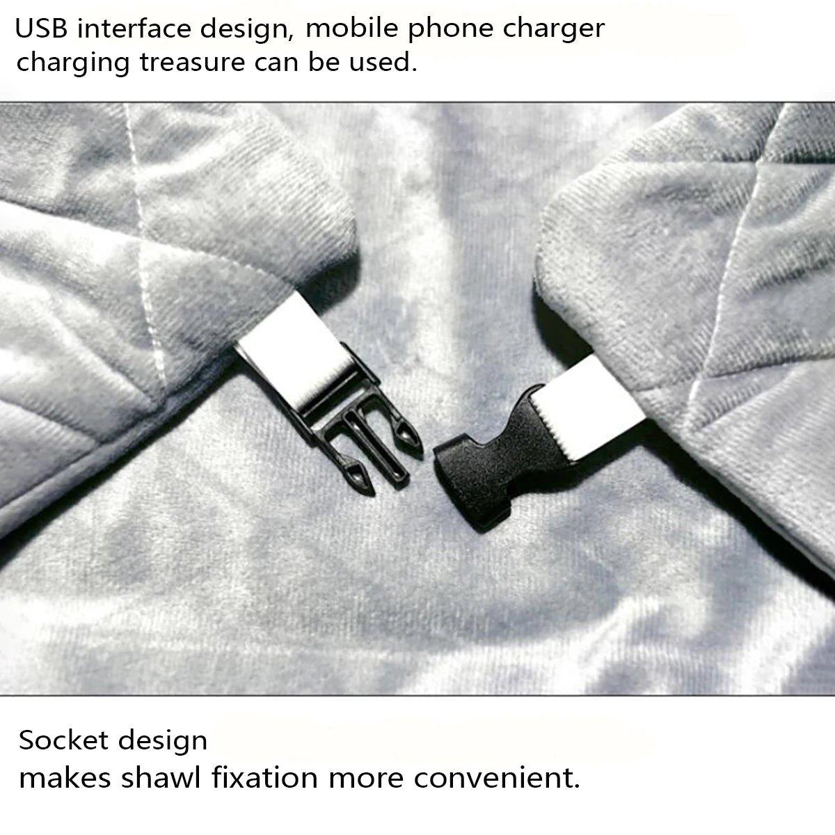 Single Battery-Powered USB Heated Blanket, Washable and Rechargeable Electric Throw for Family Use