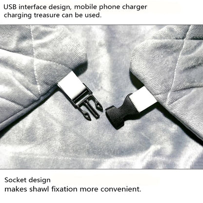 Single Battery-Powered USB Heated Blanket, Washable and Rechargeable Electric Throw for Family Use
