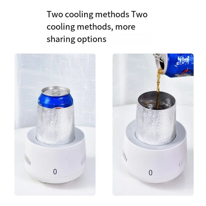 USB Mini Beverage Cooler Cup – Fast Cooling Mug for Soda, Beer, Water & Cans – Portable Drink Chiller for Car & Home Use