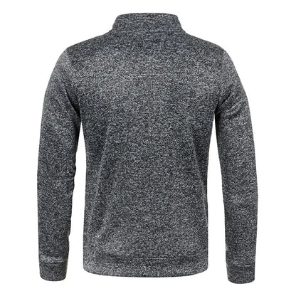 Men’s Autumn Zip-Up Jacket with Stand Collar – Casual Fleece Sweatshirt, Long Sleeve Streetwear Coat