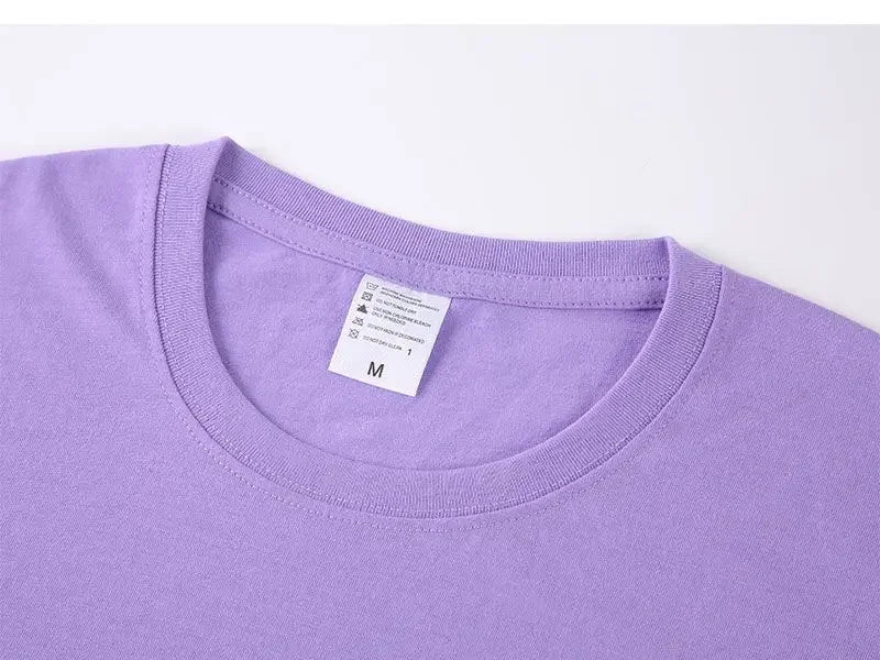 100% Cotton Unisex T-Shirt – Solid Color O-Neck Short Sleeve Tee, Korean Loose Fit (M–4XL)