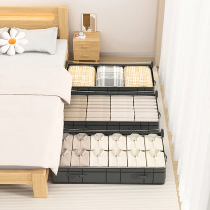 1PC Large Underbed Foldable Storage Organizer with Doggy Print – Quilt &amp; Clothes Holder for Bedroom or Dorm Use