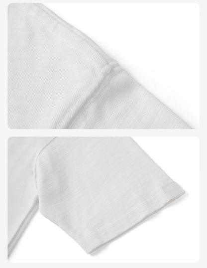 SIMWOOD 2025 Summer Oversized Heavyweight 300gsm Slub Cotton T-Shirt for Men with Letter Embroidery