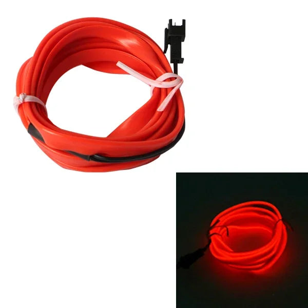 Flexible EL Neon LED Strip Light – USB Powered Car Interior Ambient Lamp (1M/2M/3M/5M)