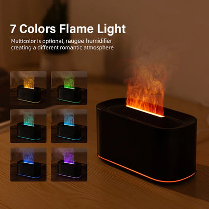 Flame Effect Essential Oil Diffuser &amp; Humidifier – Aromatherapy Mist Maker with LED Fire Light for Home &amp; Room Fragrance