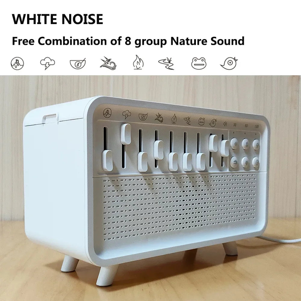 White Noise Sound Machine &amp; Essential Oil Diffuser with Bluetooth Speaker and Night Light – Ideal for Sleep, Relaxation, and Meditation