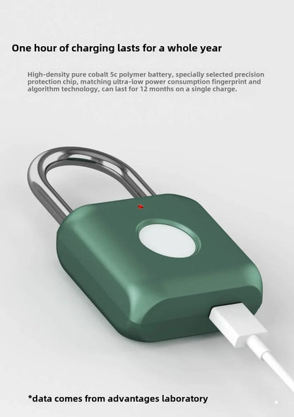 Smart Fingerprint Padlock – Electronic Lock for Luggage, Cabinets, Dorms, and More – Biometric Unlock for Secure Access