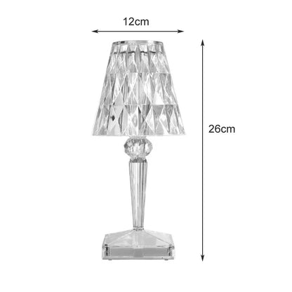 USB-Powered Diamond Crystal LED Table Lamp – Acrylic Decorative Night Light for Bedroom, Living Room, or Restaurant Ambiance