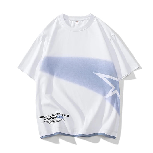 Men’s Loose Fit Letter Print T-Shirt – Harajuku Y2K Streetwear Short Sleeve Casual Tee