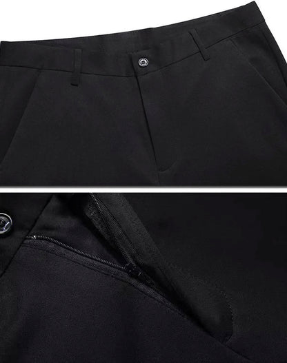 Men’s Stretch Slim-Fit Quick-Dry Suit Pants – Korean Style Straight Trousers for Office & Casual Wear (Spring/Autumn)
