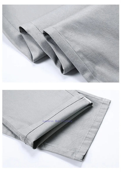 Men's Summer Lightweight Stretch Chino Pants – Loose Fit Cotton Trousers in Khaki, Blue, and Black – Plus Sizes 42 &amp; 44