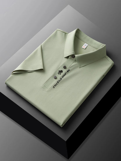 Men's Premium Printed Polo Shirt – Short Sleeve, Seamless Ice Silk, Breathable Golf & Business Casual Summer Tee