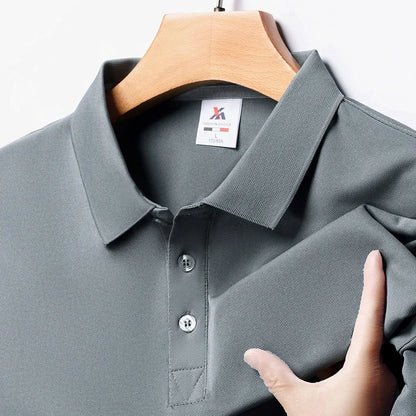 Men's Solid Color Polo Shirt – Summer Short Sleeve, Breathable & Comfortable Casual Top