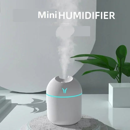 250ML USB Ultrasonic Air Humidifier &amp; Essential Oil Diffuser – Quiet Mist Maker with LED Mood Light for Home &amp; Car Use