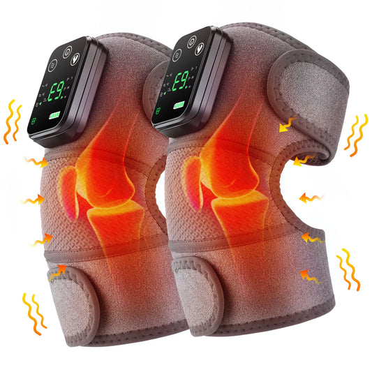 3-in-1 Electric Heated Knee Massager Pad with Vibration – Hot Compress for Shoulder, Elbow & Joint Muscle Relief