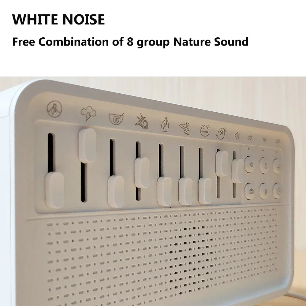 White Noise Sound Machine &amp; Essential Oil Diffuser with Bluetooth Speaker and Night Light – Ideal for Sleep, Relaxation, and Meditation
