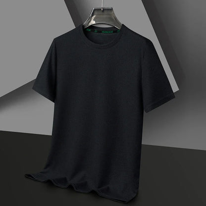 Men’s Summer Casual Waffle O-Neck Short Sleeve T-Shirt – Breathable Solid Color Fashion Tee