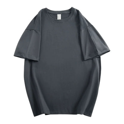 Unisex 100% Cotton Summer T-Shirt – Casual Loose Fit, Breathable Solid Color Tee for Men & Women