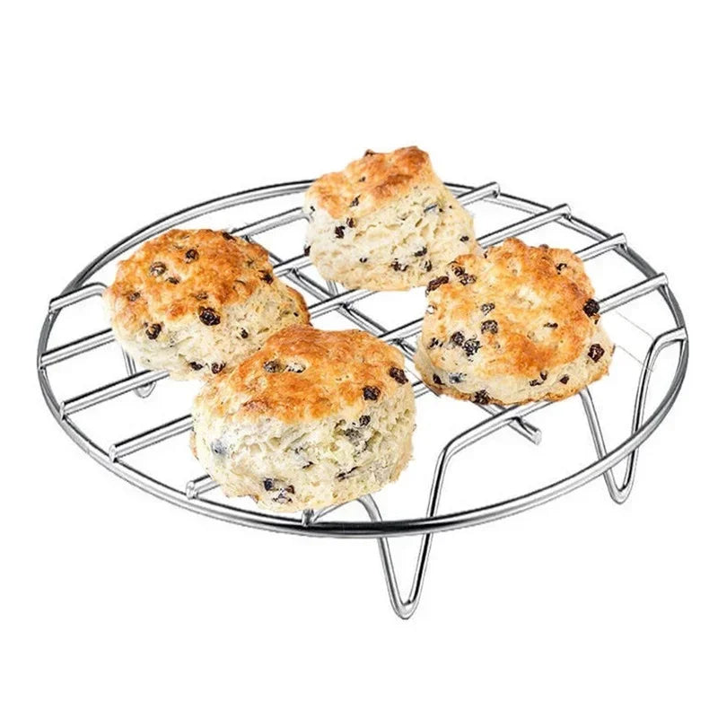 Stainless Steel Air Fryer Accessories – Steam &amp; Pot Rack, Corrosion-Resistant, Safe Kitchen Tool