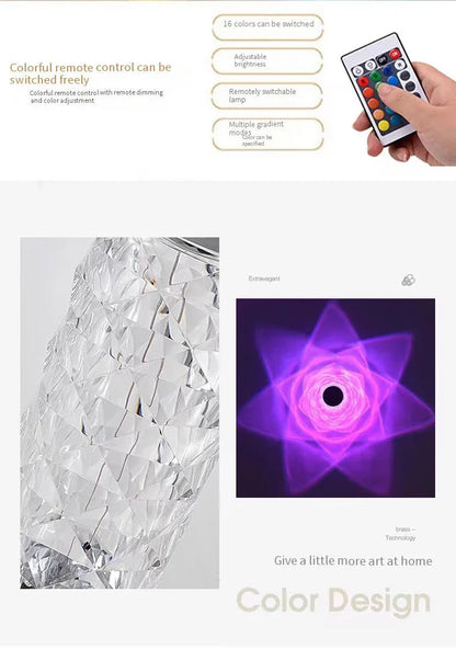 Rechargeable Crystal Rose Night Lamp – Acrylic Bedside Light with Touch Control for Romantic &amp; Ambient Home Decor